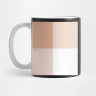 gingham pattern in peach nougat / light brown and white Mug